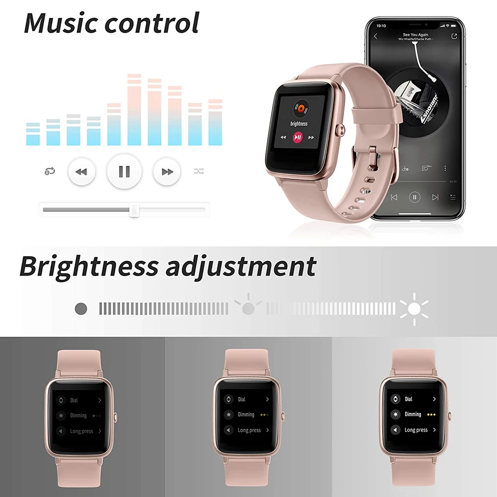

ID205L Smart Watch 1.3 Inch 2.5D Dial IP68 Waterproof Music/Phone/Heart Rate Monitoring Long Standby Smart Watch