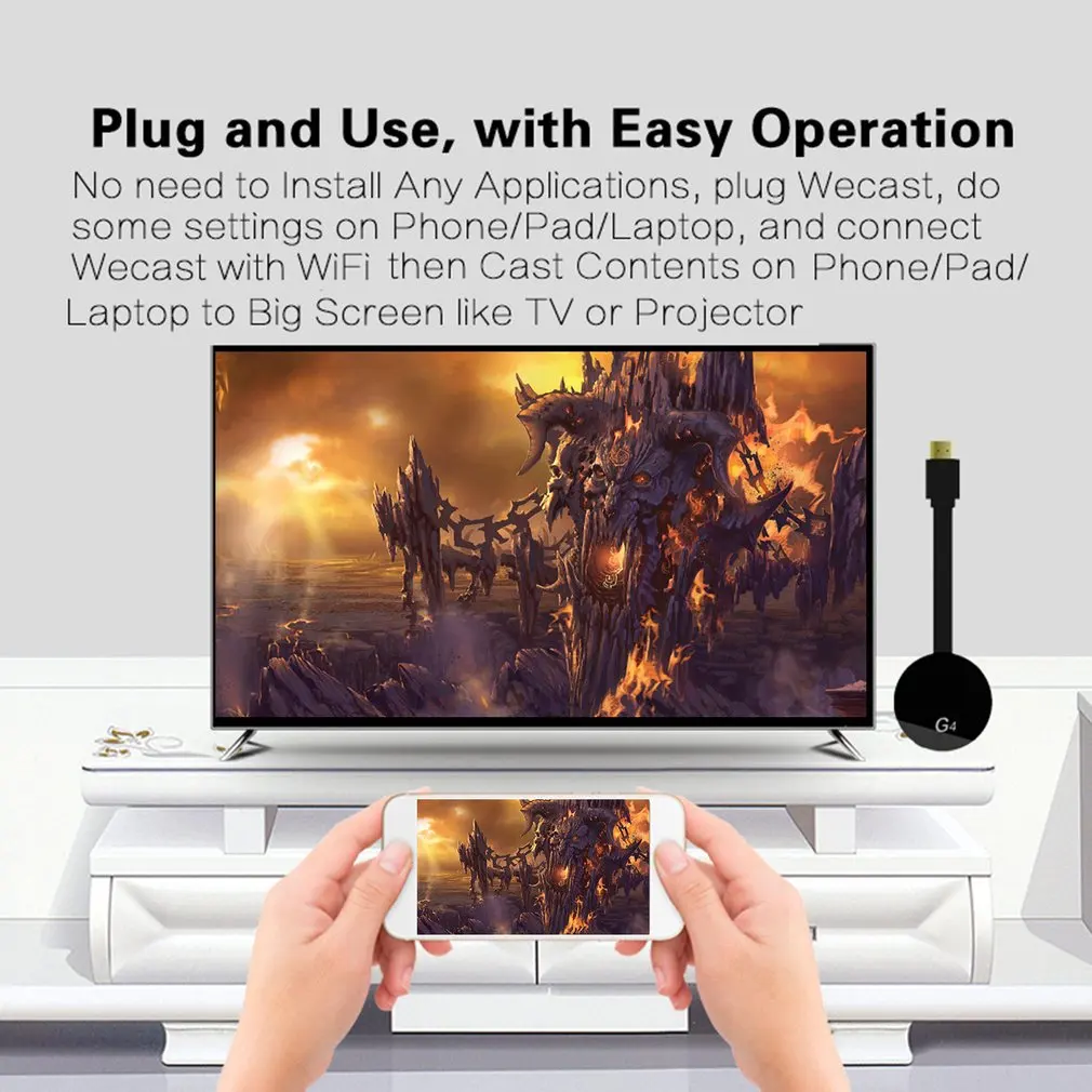 G4 Chromecast хром литой ультра 4K цифровой медиа видео поток HDTV WiFi высокое разрешение HDMI высокая производительность дропшиппинг