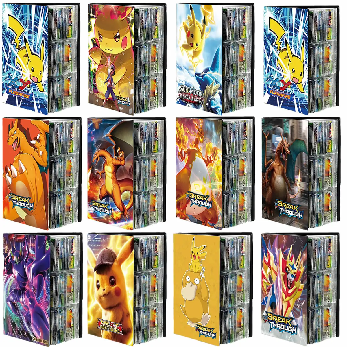 432 cards pokemon album book collection holder toys 9 pocket anime map game card binder folder top loaded list toy gift for kids free global shipping