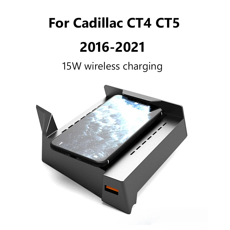 

QI Fast Charging Board For Cadillac CT4 CT5 2016-2018 Auto Parts 15W Wireless Charger Cigarette Lighter Modification Accessories
