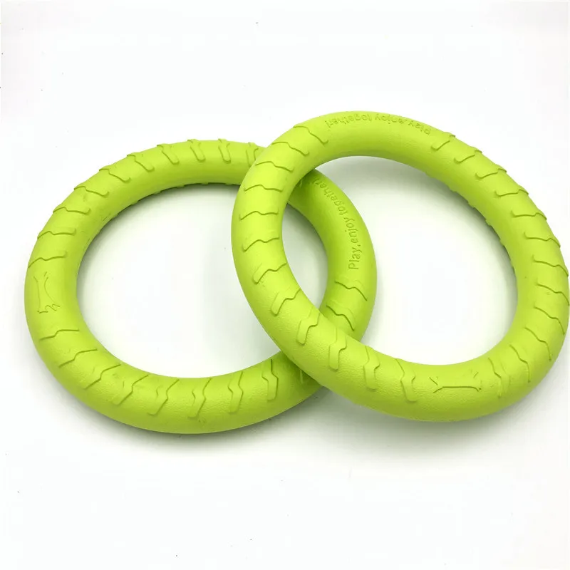 

Green Pet Toy Dog Training Floating Toys Pet Ball Pull Ring Flying Discs EVA Foam Bite Resistant Dog Interactive Work Gog Toys