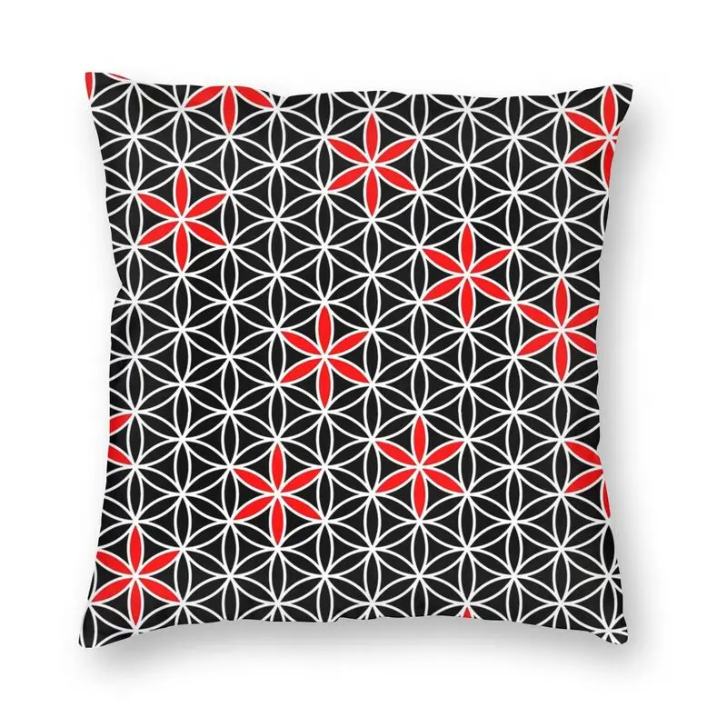 

Flower Of Life Cushion Cover 45x45 Home Decor 3D Print Geometric Mandala Throw Pillow Case for Sofa Two Side