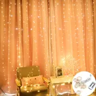Светодиодная гирлянда 3 м, светодиодная гирлянда-занавес с дистанционным управлением, USB-гирлянда, гирлянда на новый год, гирлянда на окно