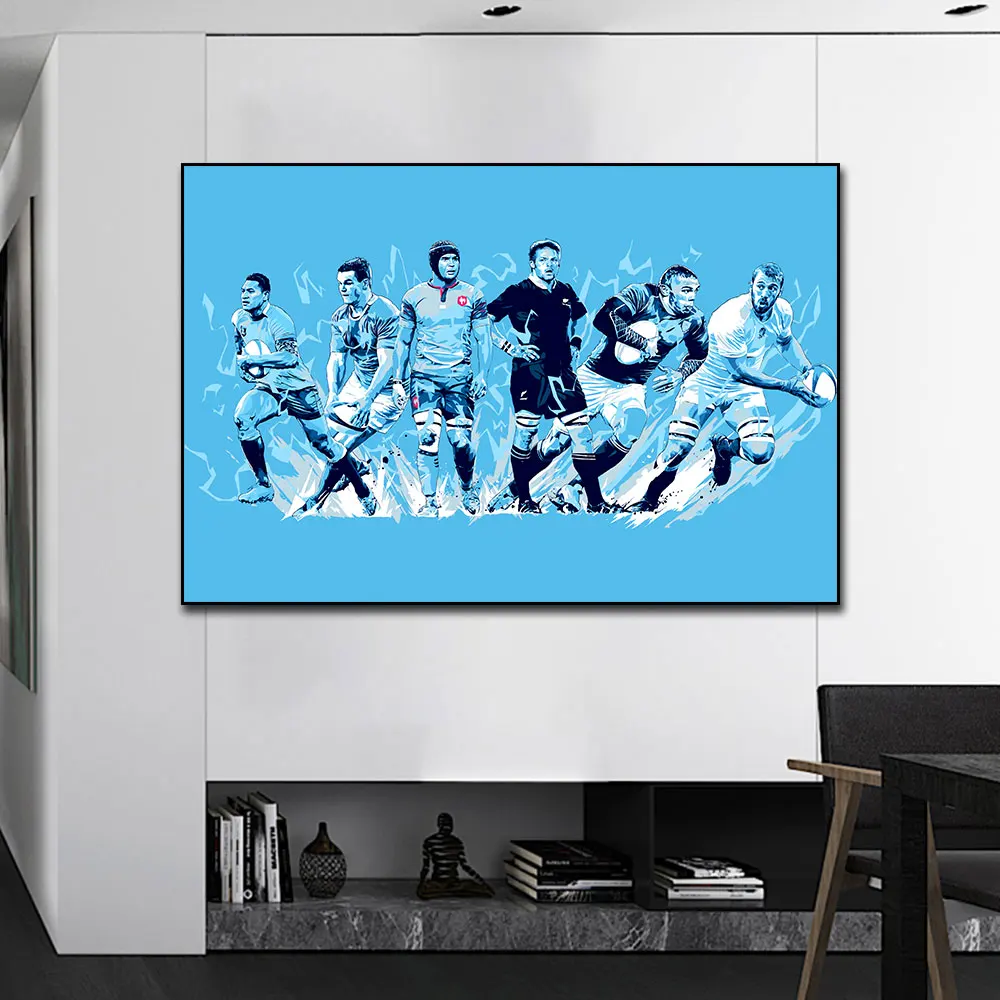 

Graffiti Street Art Canvas Print Rugby Player Poster Nordic Painting Wall Picture For Living Room Home Decor Frameless