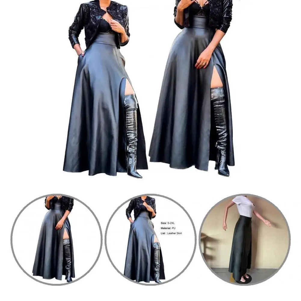 Элегантная модная юбка с Боковым Разрезом стильная женская длинная из