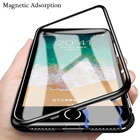 Металлический магнитный адсорбционный чехол для телефона iPhone 6 6s 7 8 Plus X XS XR Xs Max для iphone 11 Pro Max, Магнитный чехол из закаленного стекла