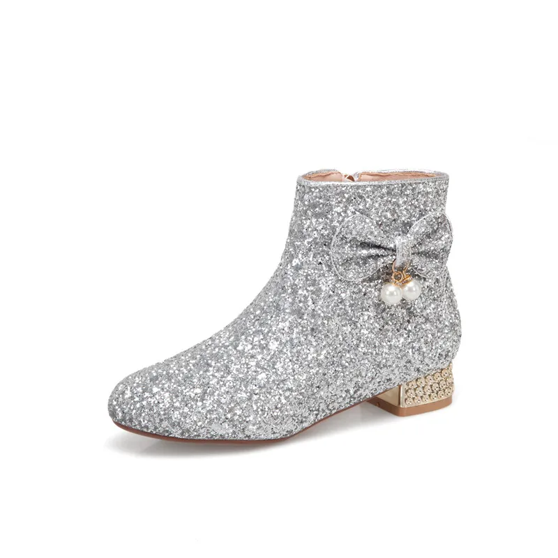 Женские ботильоны с бантом YMECHIC модные милые полусапожки принцессы кристаллами