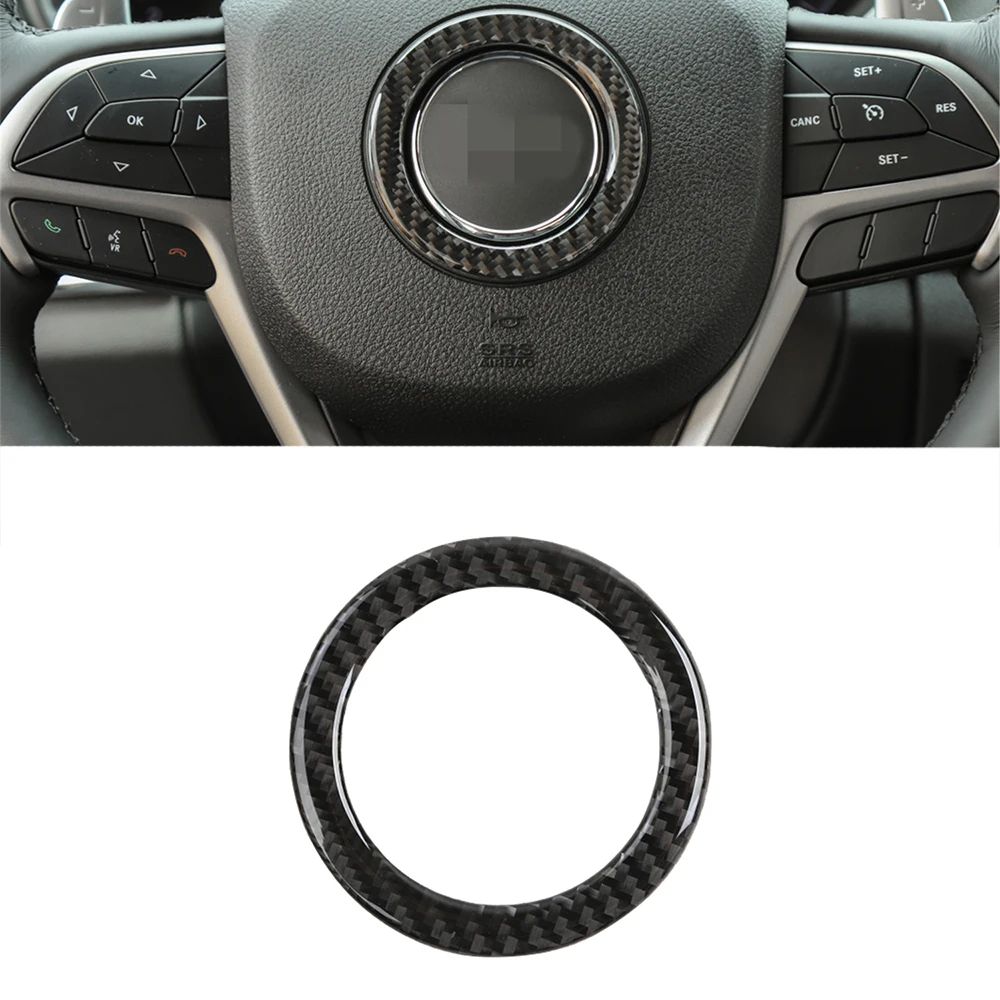

Декоративные наклейки на руль для Jeep Grand Cherokee 2011-2020, аксессуары для интерьера автомобиля, Стайлинг из настоящего углеродного волокна