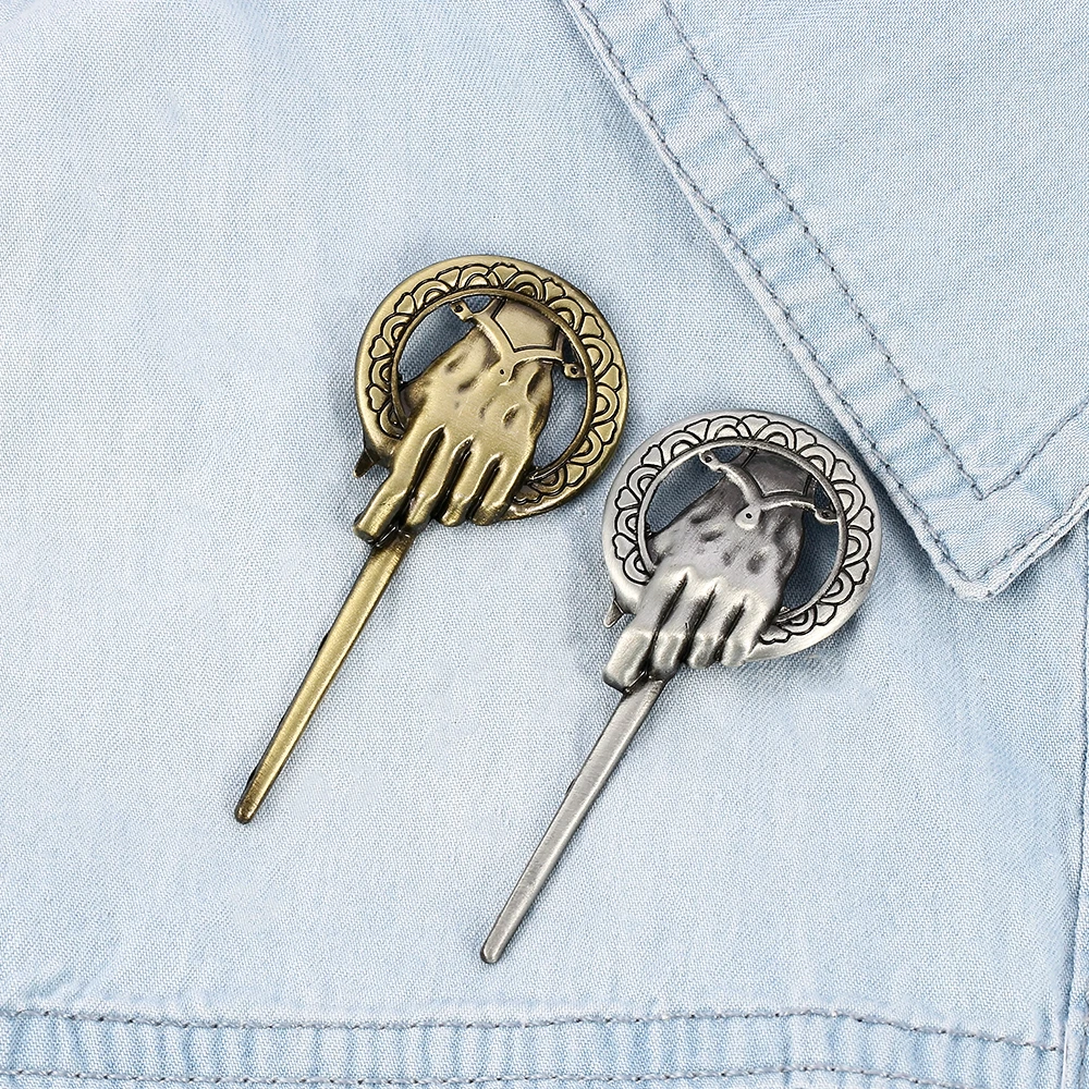Металлическая брошь Hand Of The King в винтажном стиле для мужчин и женщин значок на