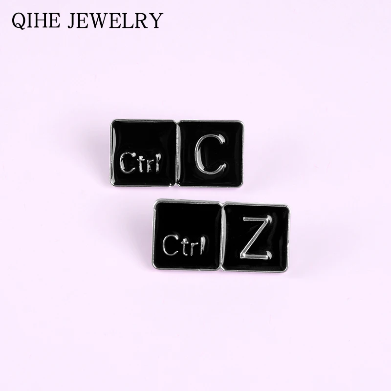 Ctrl C/Ctrl Z клавиатура эмалированная булавка копия возврат ярлык офисный Рабочий броши значки с героями мультфильмов одежда отворотом pin подарок для друга
