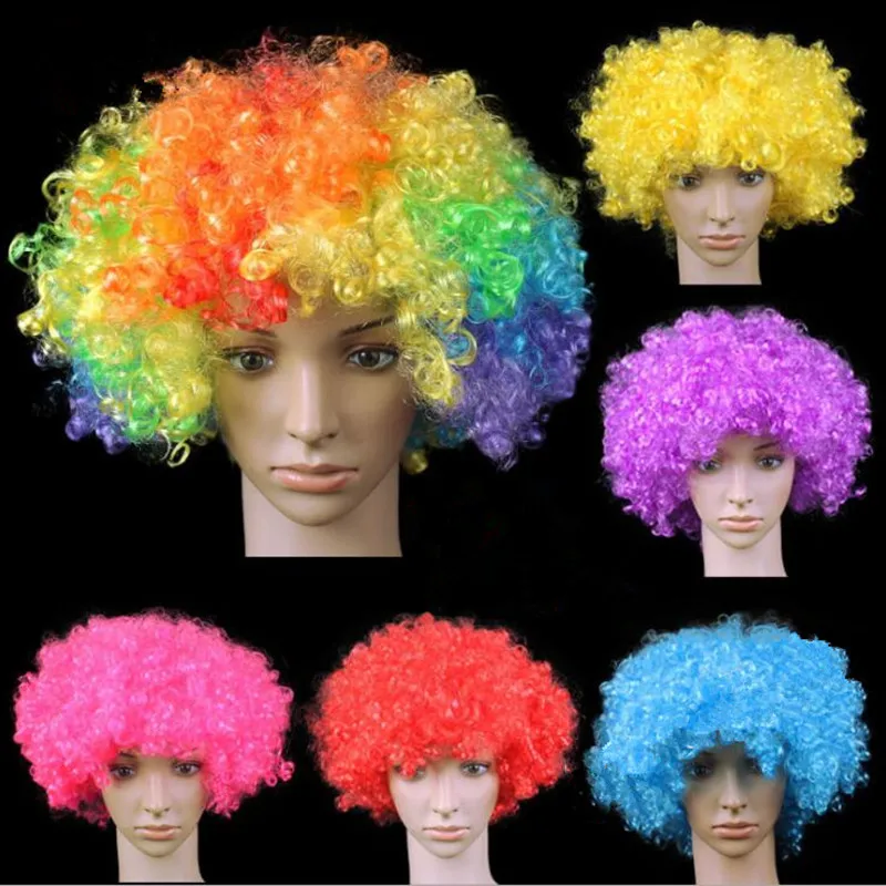 2022Halloween Colorful Fans Explosive Head Wig Dance Bar Party Dress Performance Props Funny Clown Wig Caps Hallowmas Party Hats