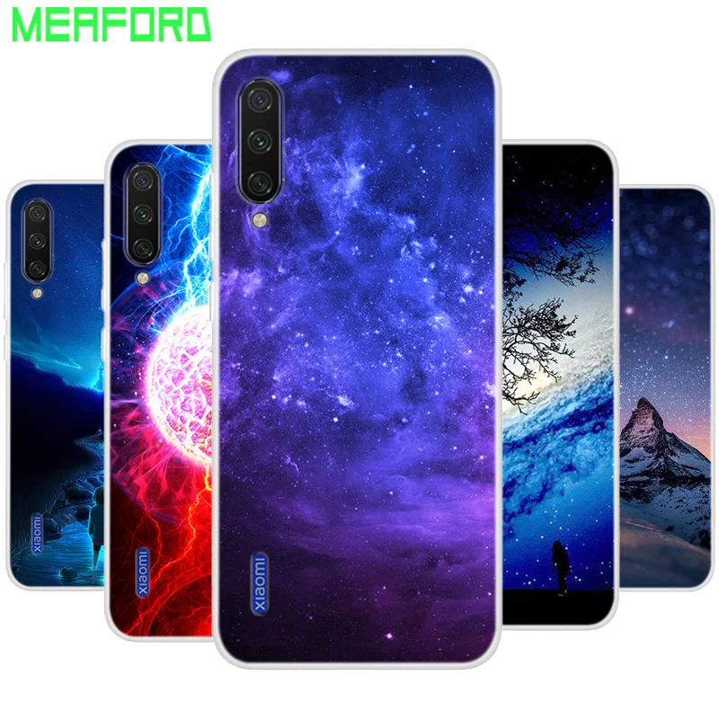 Силиконовый чехол для Xiaomi Mi A3 мягкий с принтом космоса Xiomi A 3 MiA3 Прозрачный Бампер