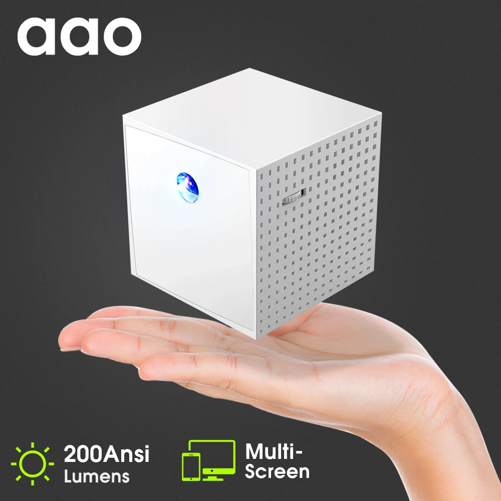 AAO S201 DLP Мини проектор синхронизация проводной дисплей 3D Vedio портативный