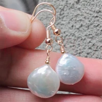 natural white pearl earrings eardrop 18k chain girl gift diy fashion valentines day holiday gifts ear stud aquaculture