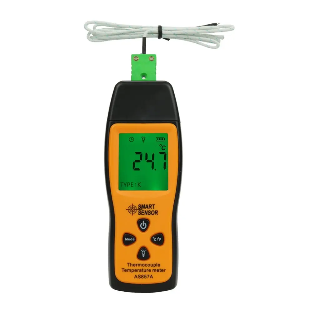 

AS857A Smart Digital Thermometer For Thermocouple K Type LCD Portable Test Single Channel Temperature Meter