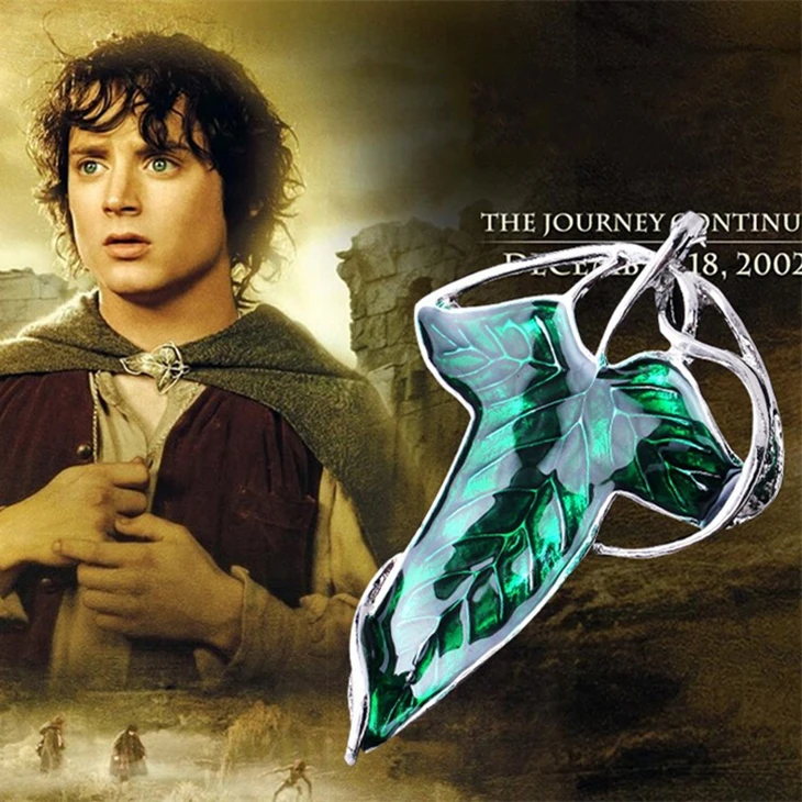 Эльф зеленые листья Лориен ожерелье Tolkien броши булавка кулон эмаль Мода Нежный фильм ювелирные изделия для мужчин и женщин