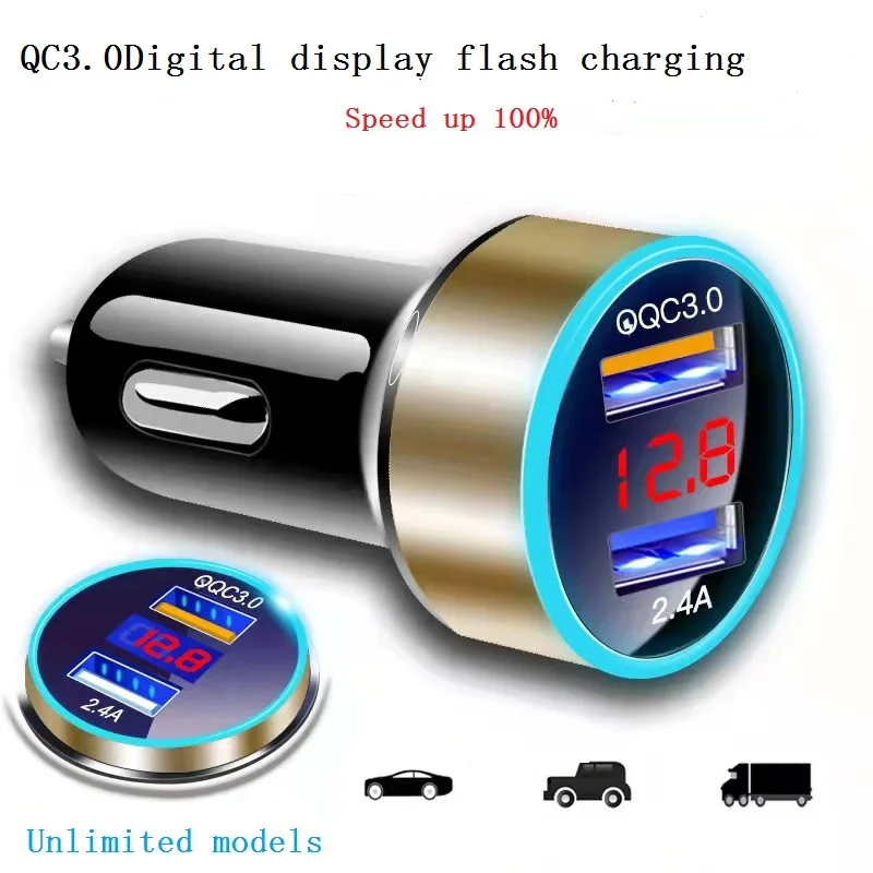 

12V/24V 36W QC 3.0 2 USB Charger Socket Switch Waterproof Universal Car Truck Charging Socker For Phone Tablet Camera GPS