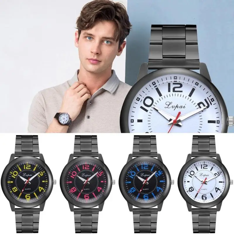 Модные женские наручные часы со стальным ремешком с арабскими цифрами