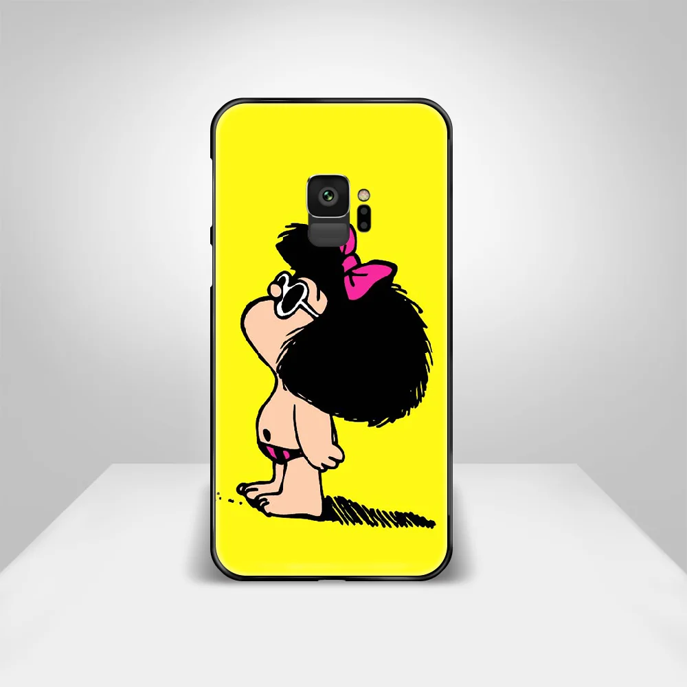 

cute cartoon Mafalda Phone Case Cover Hull For Samsung Galaxy S 6 7 8 9 10 e 20 edge uitra Note 8 9 10 plus black back pretty