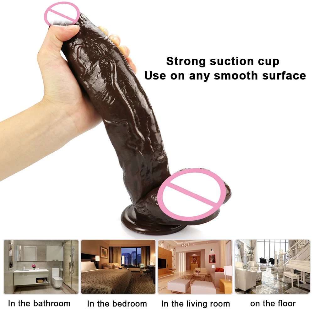 GaGu большой кофейный дилдо без Вибратор на присоске реалистичный фаллоимитатор