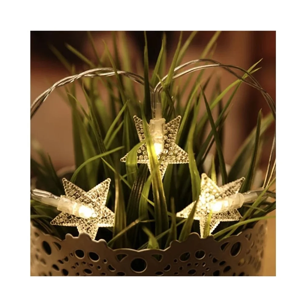 

20 50 100 LED Star Fairy Garland String Light Star Lamp String Solar Operation Lamp Ramadan Decor Holiday Party Wedding