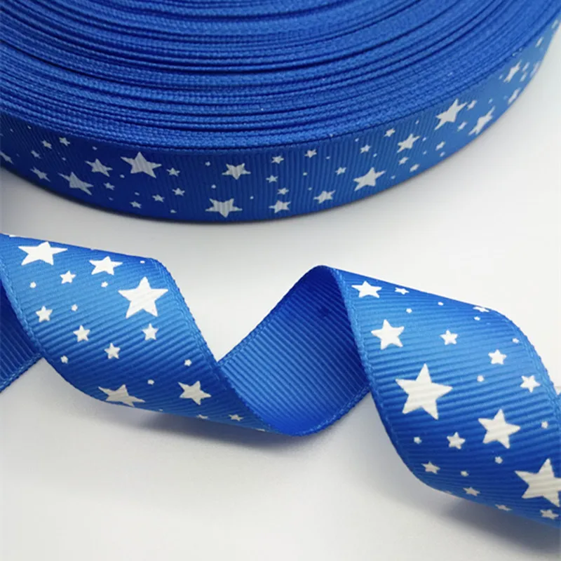 Репсовая лента с рисунком сделай сам 5 ярдов 1 дюйм 25 мм 38 острыми звездами