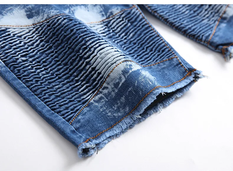 

Taped Jean Shorts Men Summer Brand Mens Stretch Short Jeans Elastic Straight Mens Shorts Jeans Zipper Biker Demin Shorts 28-42