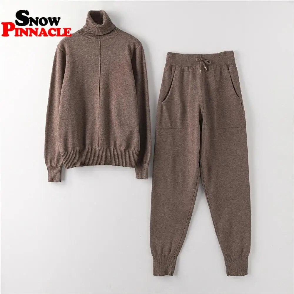 Женские костюмы со свитером на заказ Повседневные пуловеры с высоким воротом и