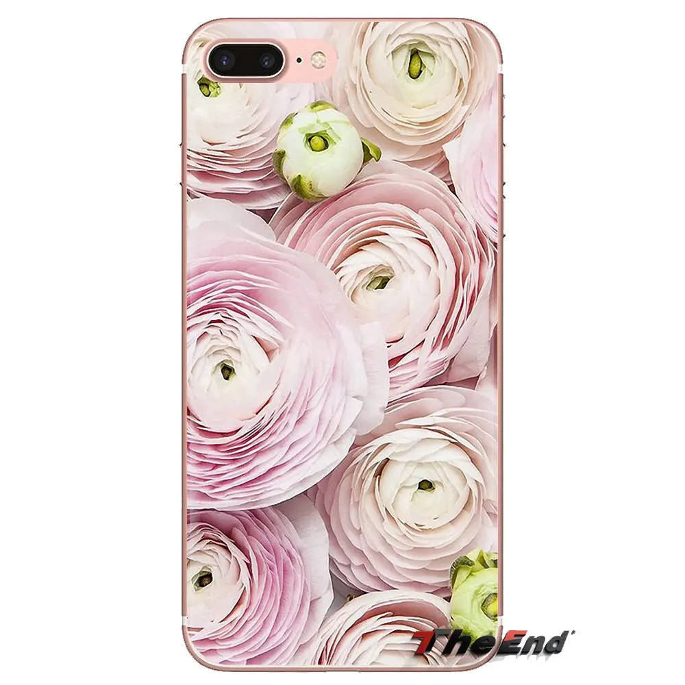 Silicone Phone Covers Colorful Peach Ranunculus Flowers For Xiaomi Redmi 4 3 3S Pro Mi3 Mi4 Mi4i Mi4C Mi5 Mi5S Mi Max Note 2 |