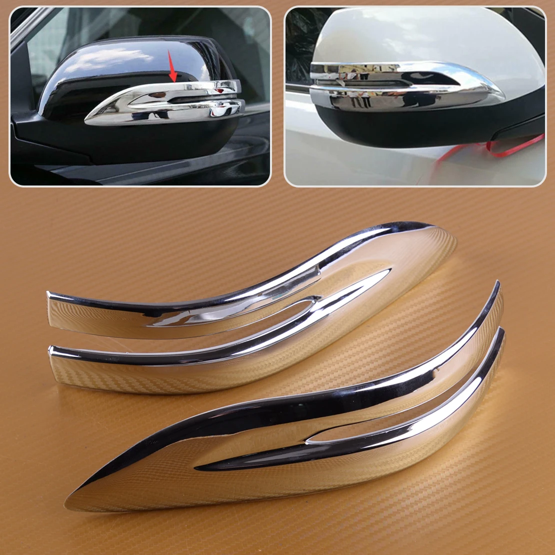 DWCX-cubierta de espejo retrovisor lateral de coche, accesorio cromado duradero, a rayas, embellecedor, apto para Honda CRV CR-V 2017 2018 2019, 2 uds.