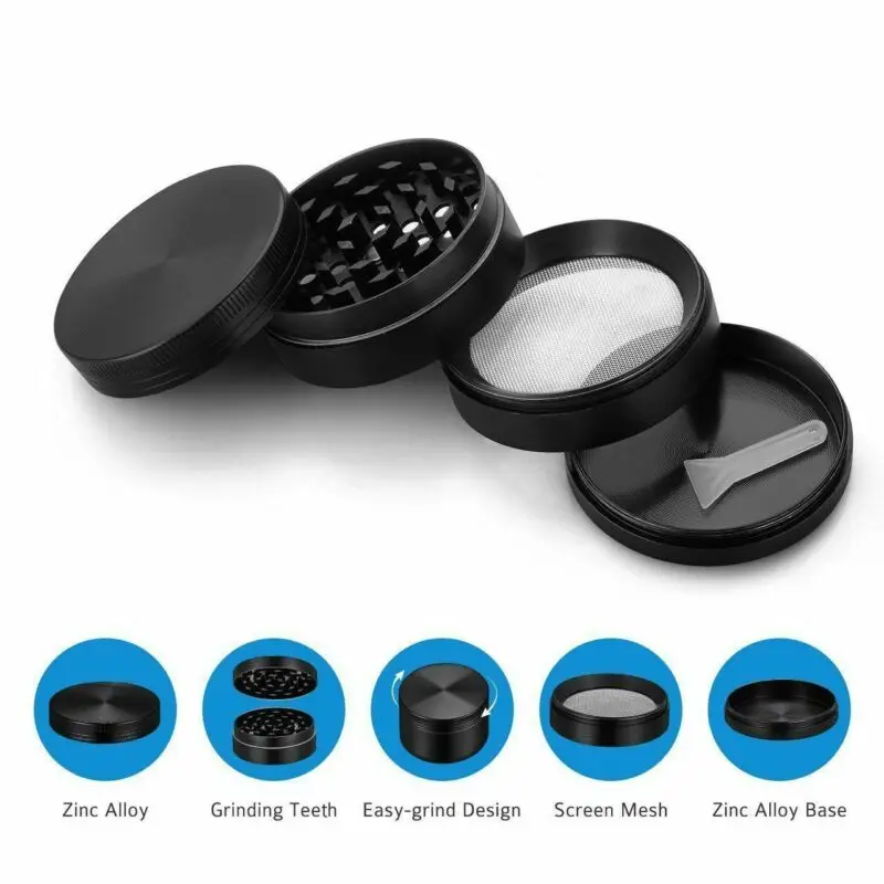 Измельчитель для табака/травы/специй измельчитель из цинкового сплава 4 слоя 55 мм