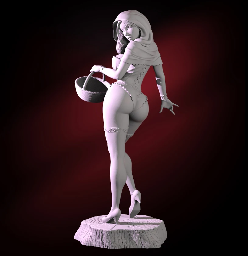 

1/24 75mm 1/18 100mm Resin Model Kits Little Red Riding Hood Unpainted No Color RW-126