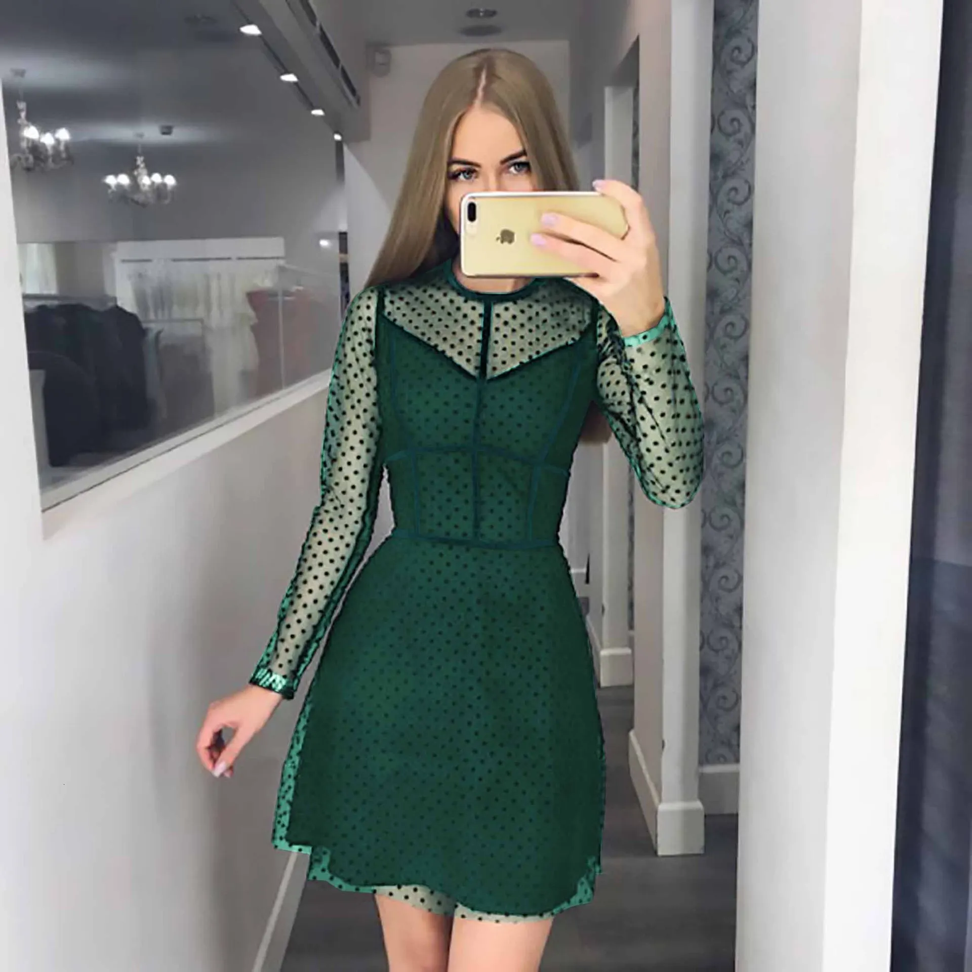 BacklakeGirls Мини коктейльные платья из тюля с овальным вырезом и длинными рукавами, женские Коктейльные Вечерние платья с молнией сзади