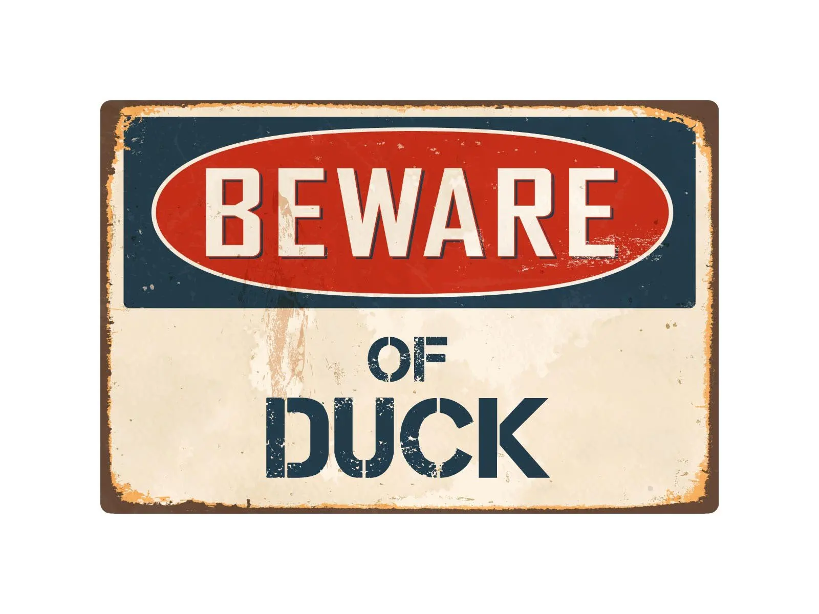

StickerPirate Beware of Duck 1 8” x 12” Vintage Aluminum Retro Metal Sign VS147