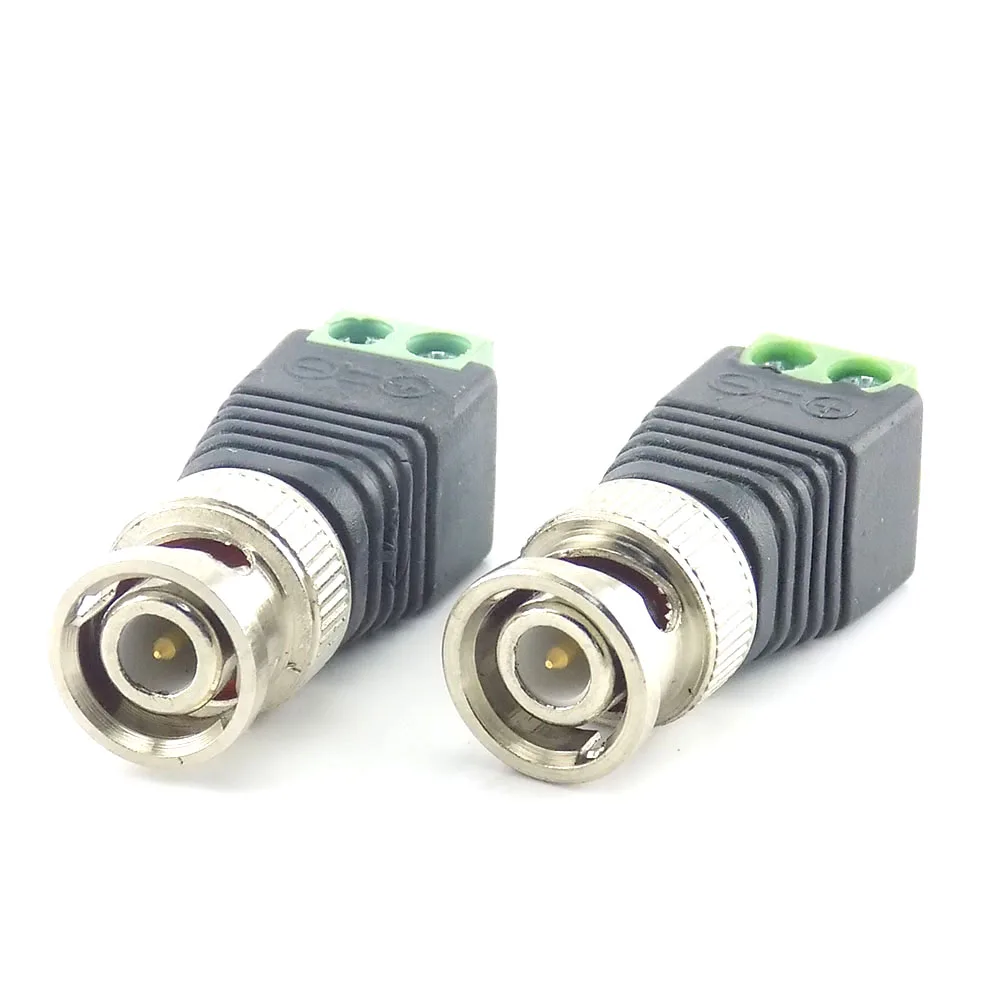 

10PCS BNC Connector Male Plug Jack Adapter Video Balun Converter for Led Strip Light Camera Power Cables Connectors 5.2*2.1mm