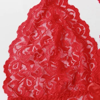 Женское кружевное нижнее белье комплект Babydoll больших размеров красное