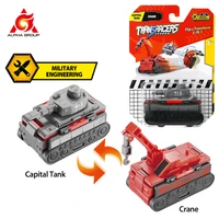 transracers 1pcs 2 in 1 transforming vehicles forklift armored crane road roller mini flip cars girl boy birthday kid toy gifts