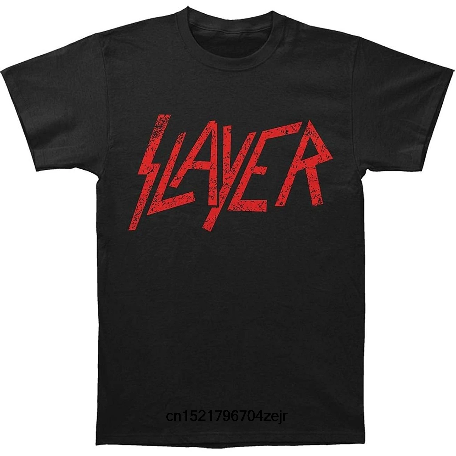 

Men T shirt Slayer Distressed Logo Black Loose Short Sleeve Black T Shirt funny t-shirt novelty tshirt women