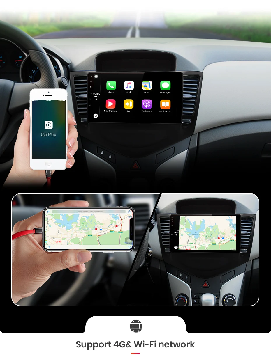 Junsun V1 pro 4G+ 64G Android 9,0 DSP для Chevrolet CRUZE 2009-2011 2012- Автомобильный Радио Мультимедиа Видео плеер gps RDS 2 din dvd
