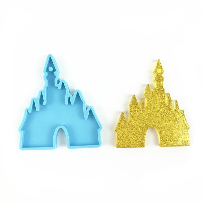 

Cartoon Castle Keychain Resin Molds Mouse House Pendant Silicone Moulds DIY Epoxy Resin Keyrings Making Tools
