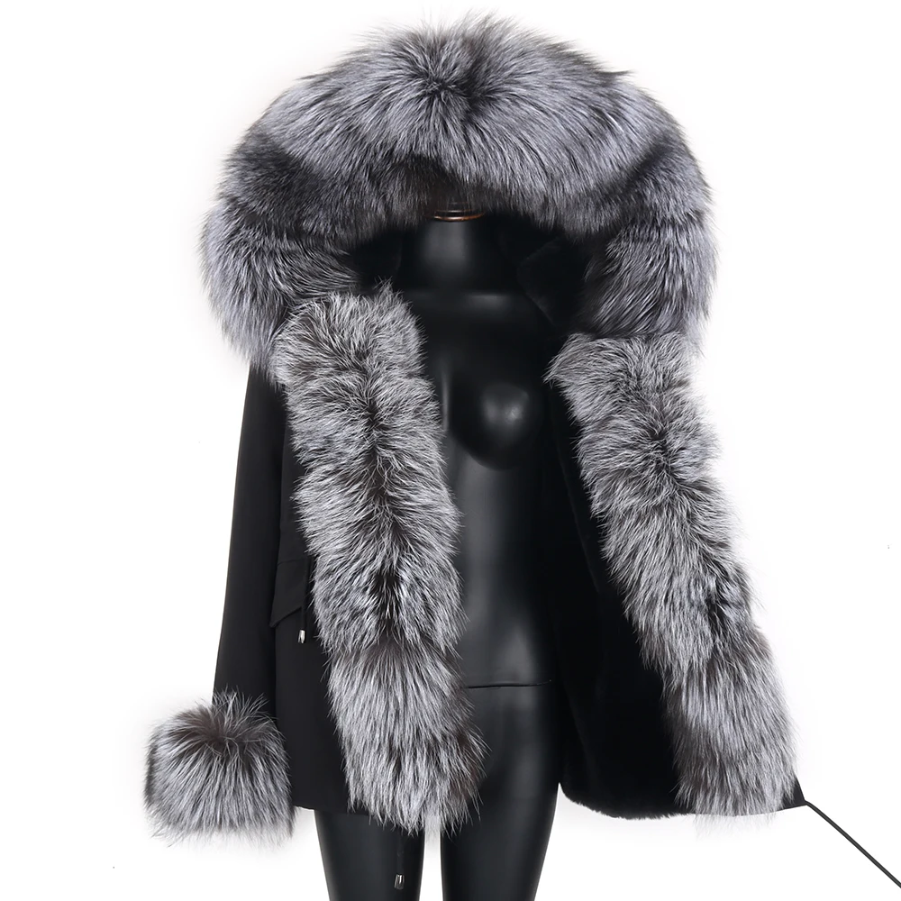 

Ofurtebuy 2021 Winter Women Real Fox Fur Coat Women Jackets Natural Fur Coat Women's Coat Thick Warm Parkas Outwear Streetwear