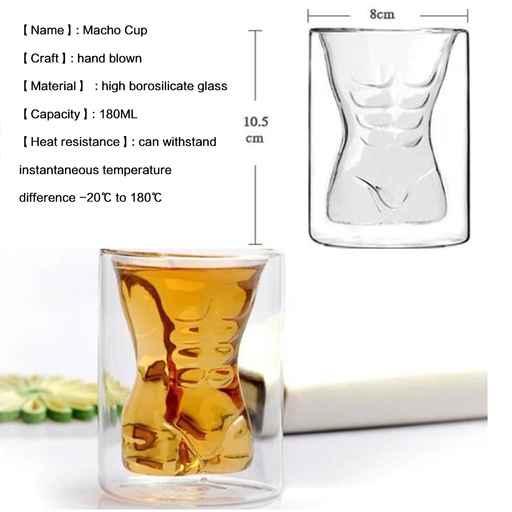 

Creative Rose Double Wall Glass Cup Wine Whiskey Glasses Transparent Cup 180ml For Whiskey Brandy Wine Vodka Beer Cocktail Cup