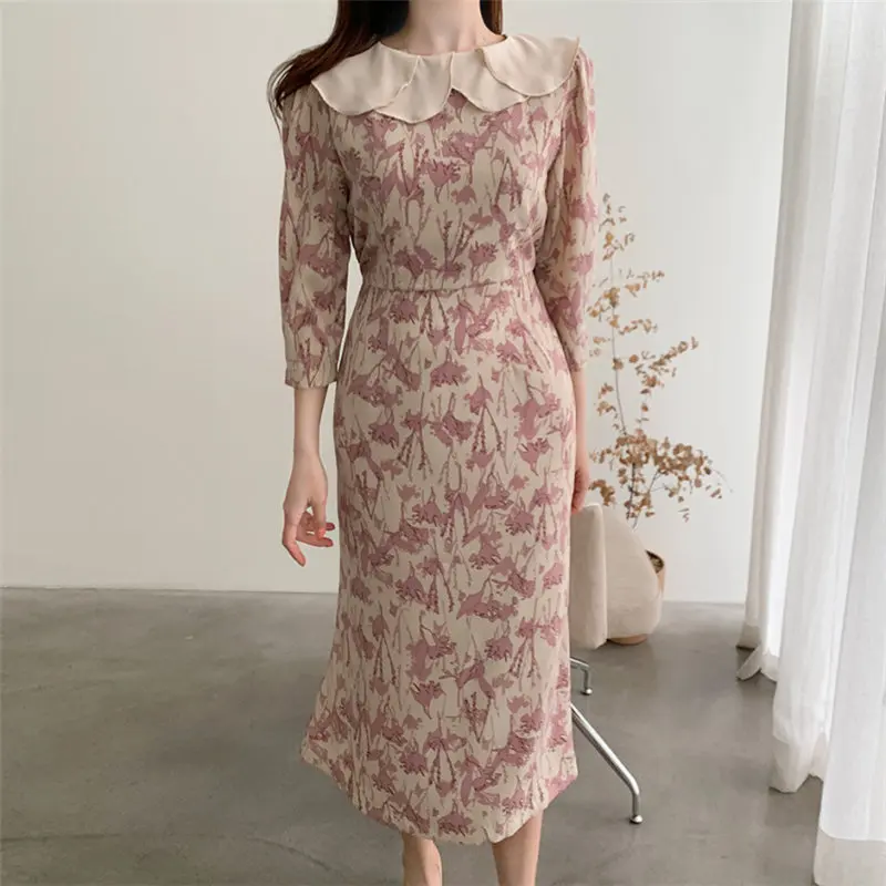 Женское платье с оборками Alien Kitty уличное цветочным принтом и высокой талией для