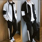 Мужской спортивный костюм, спортивный костюм из 2 предметов, Повседневная Толстовка с принтом + штаны, весна-осень