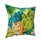 Джунгли Тигровая Подушка Чехол кошка диких животных традиционные тропические наволочки на заказ Подушка Чехол Обложка для дома размером 45*45 см
