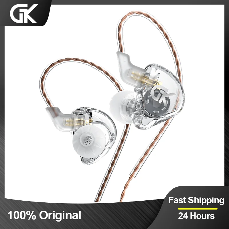 

GK GST Wired Earphones Hybrid Technology 1BA+1DD Detachable Cable Headphones In-Ear Monitor Sport Game Music Earplugs Headset