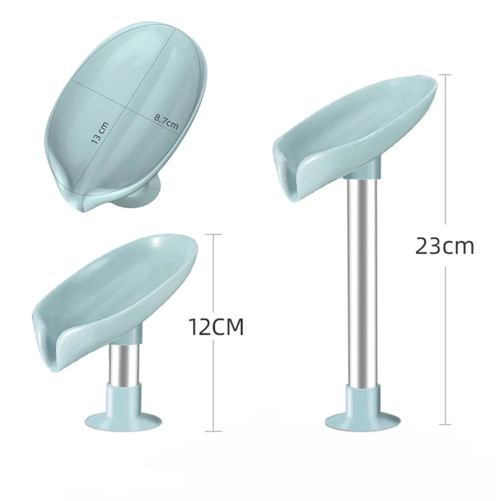 

Leaf Shaped Soap Box Free Standing Suction Cup Drain Bathroom Storage Soap Rack Laundry Soap Box Travel Bathroom Accessorie
