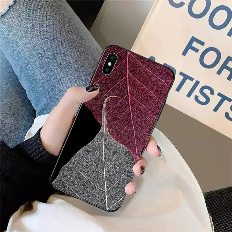 

Transparent leaves aesthetics Phone Case for iPhone 11 12 pro XS MAX 8 7 6 6S Plus X 5S SE 2020 XR mini