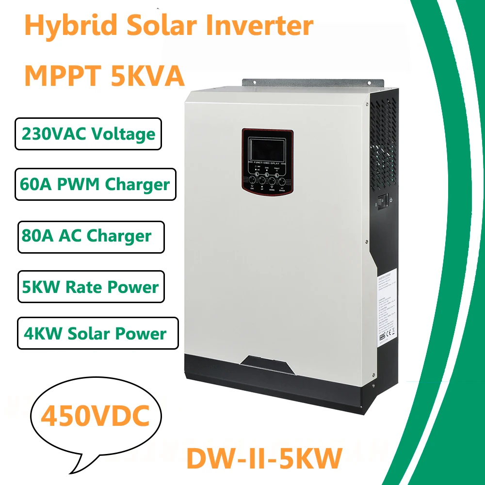 

Солнечный инвертор 5000 В постоянного тока 220 Вт 80 А MPPT 48 В в автономный инвертор 5 ква чистый синусоидальный инвертор 60 А зарядное устройство