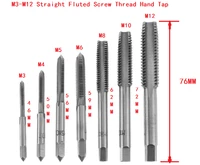 7pcsset bearing steel taper hss m3 m4 m5 m6 m8 m10 m12 spiral point straight fluted screw thread hand tap drill